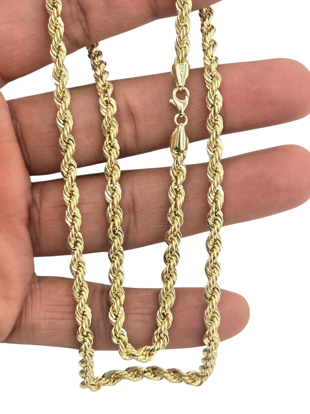 14k Real Gold Rope Chain 5mm 22 Inches